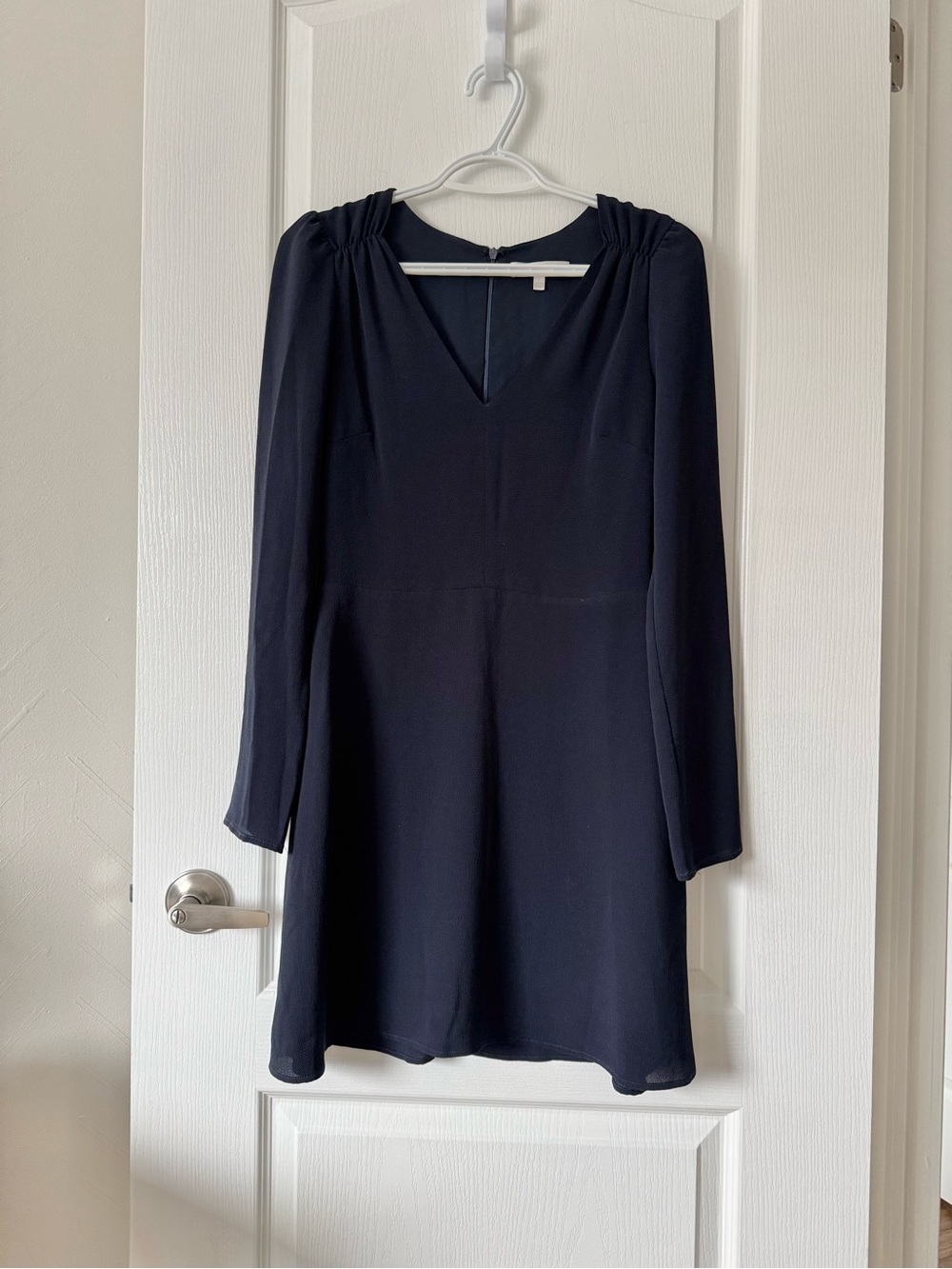WAYF navy crepe mini dress
